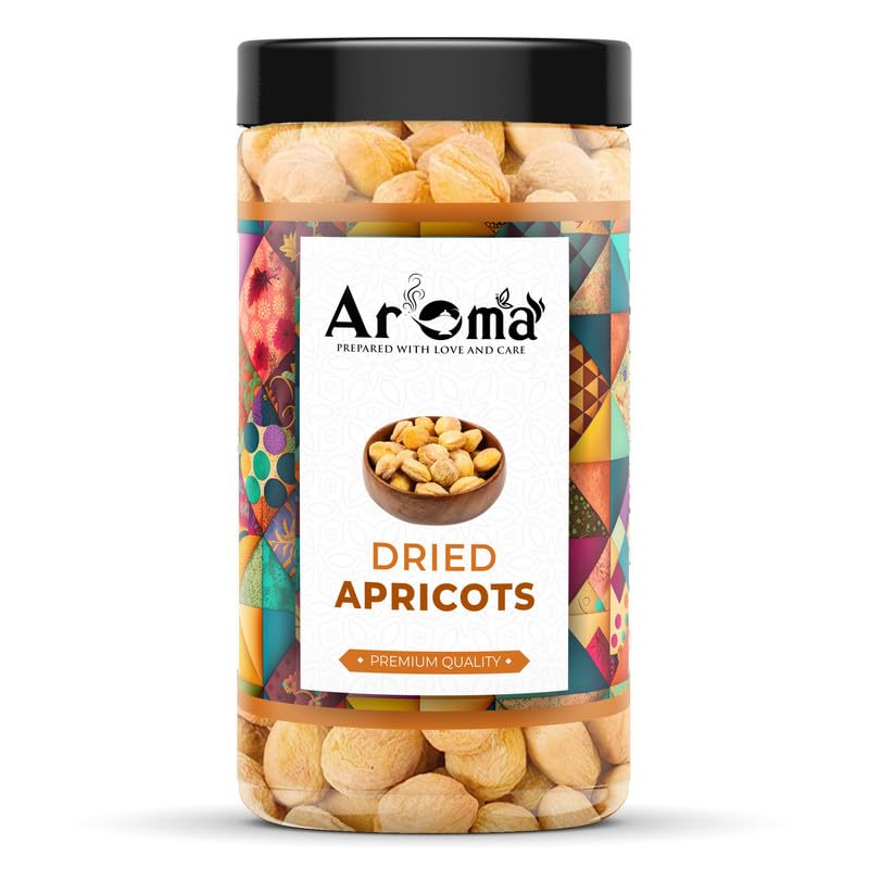 AROMA Premium Turkish Dried Apricots 900gm | Exotic Seedless Khumani/Jardalu Dry Fruits | Whole Natural, Soft & Juicy Healthy Snack (Jar Pack)