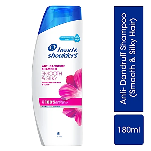 Head & Shoulders , Anti Dandruff Shampoo, Smooth & Silky, 180 ML, White